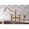 Kingston Brass KS3277AXBS Restoration 8" Bridge Kitchen Faucet W/Sprayer, Brass KS3277AXBS - alternate 4